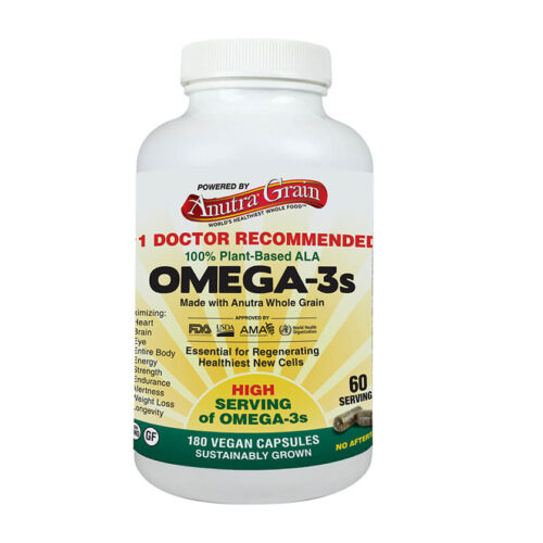 anutragrain omega 3s plant based alas 100 vegan capsules