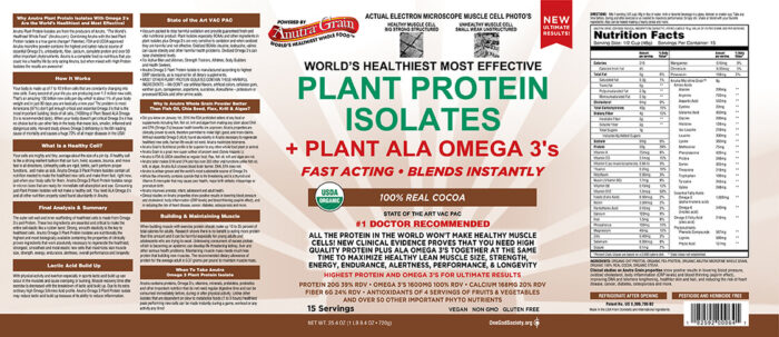 anutra plant protein 100% real cocoa