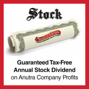 Anutra Guaranteed Tax-Free Annual Stock Dividend on Anutra Company Profits